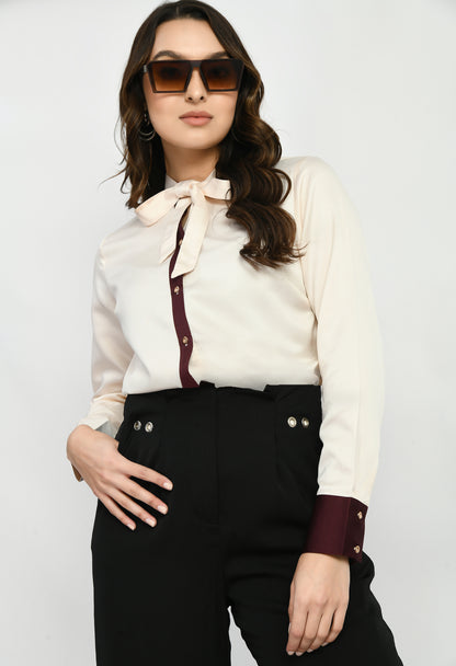 Brown formal shirt for women