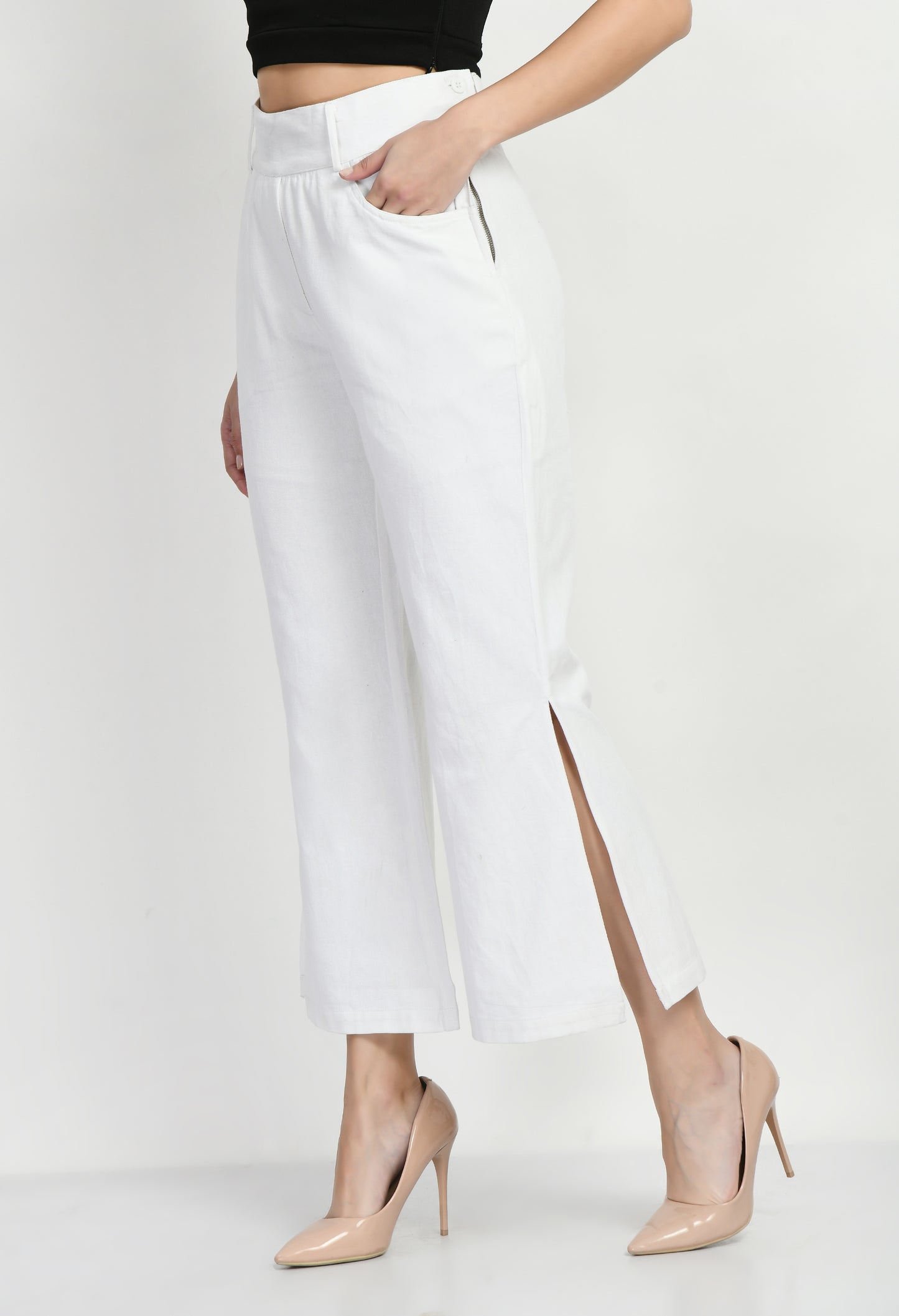 ladies white trousers