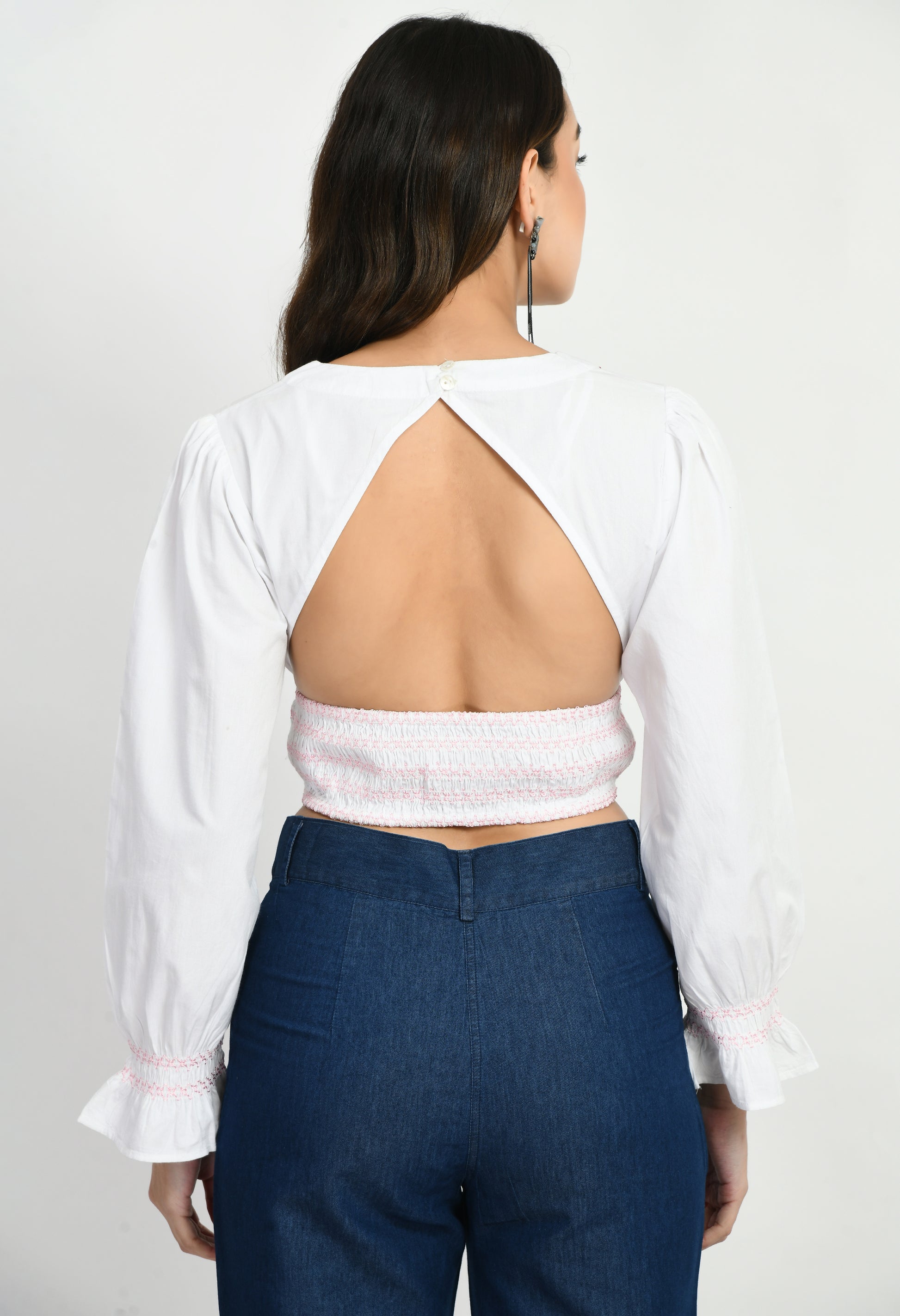 white crop top